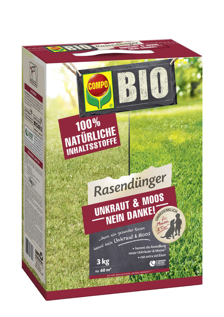 COMPO BIO Rasendünger Unkraut & Moos - Nein Danke!